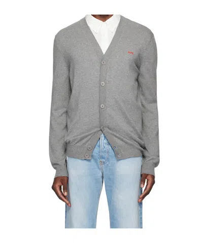 Apc Gray Joseph Cardigan In Pla Heather Grey