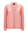 Apc Logo-embroidered Cotton Cardigan In Pink