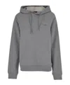 Apc A.p.c. Grey Hoodie With Tonal Logo Embroidery In Jersey In Gray