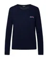 Apc Blue Soft Cotton Sweater In Black