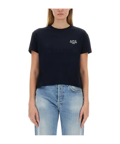 APC A.P.C. LOGO EMBROIDERED CREWNECK T-SHIRT
