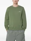 Apc Logo-embroidered Crew-neck Sweatshirt In Green