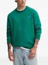 Apc Logo-embroidered Crew-neck Sweatshirt In Green