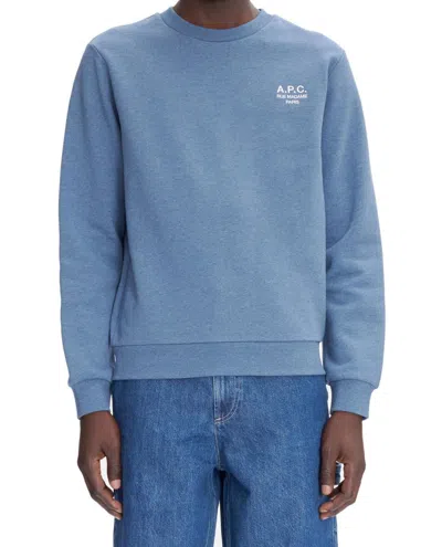 Apc A.p.c. Logo Embroidered Crewneck Sweatshirt In Blue