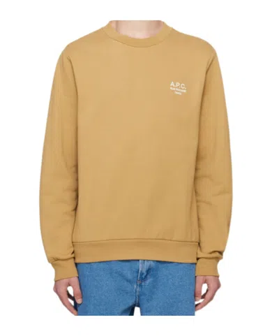Apc A.p.c. Logo Embroidered Crewneck Sweatshirt In Nude