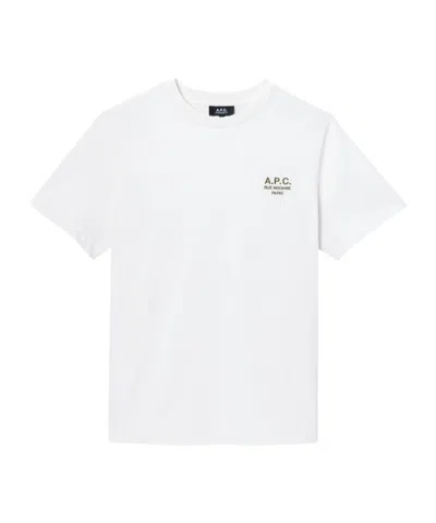 Apc A.p.c. Logo Embroidered Crewneck T-shirt In White