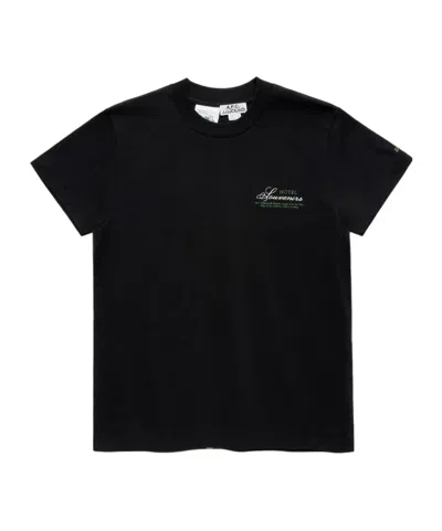 Apc A.p.c. Logo Embroidered Crewneck T-shirt In Black