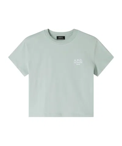 Apc A.p.c. Logo Embroidered Crewneck T-shirt In Green