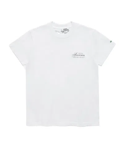 Apc A.p.c. Logo Embroidered Crewneck T-shirt In White