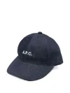 Apc Logo-embroidered Denim Cap In Blue