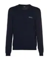 Apc Logo-print Crew Neck Sweatshirt In Blue