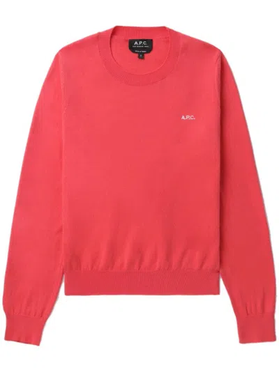 Apc Logo-embroidered Jumper In Rojo