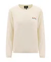Apc Off-white Embroidered Sweater In Nude