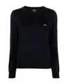 Apc Logo-embroidered Knitted Jumper In Black