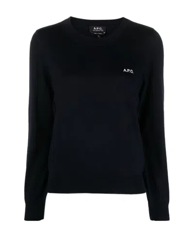 APC A.P.C. VIRGINIE LOGO-EMBROIDERED CREWNECK JUMPER