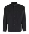 Apc A.p.c. Logo-embroidered Long-sleeved Shirt In Black