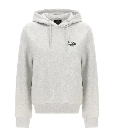 APC A.P.C. LOGO EMBROIDERED DRAWSTRING HOODIE