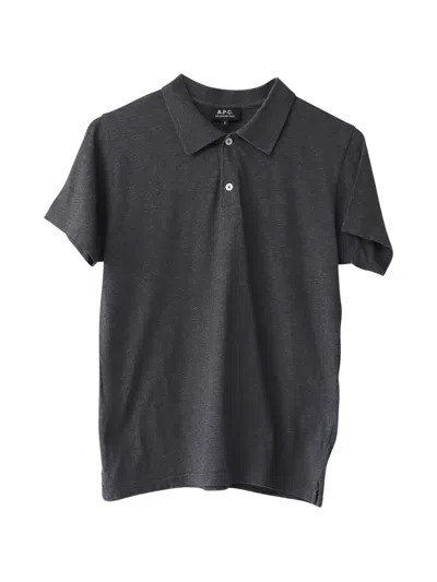 Pre-owned Apc Logo-embroidered Polo Shirt In Gray
