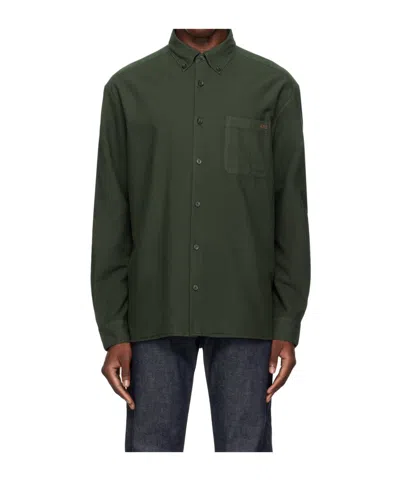 Apc Green Mateo Shirt In Kaf Dark Green