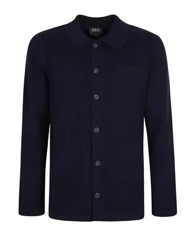 Apc A.p.c. Logo Embroidered Shirt Jacket