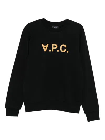 Apc Logo-embroidered Sweatshirt In Black