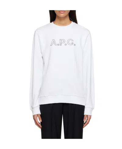 Apc Logo-embroidered Sweatshirt In White