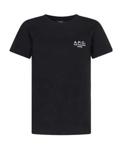 Apc A.p.c. Raymond T Shirt With Embroidered Logo In Black