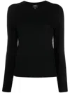 Apc Logo-embroidered Virgin-wool Jumper In 黑色