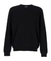 Apc Black Crewneck Sweater With A.p.c. Embroidery In Black