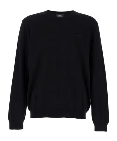 APC A.P.C. LOGO EMBROIDERED CREWNECK KNIT JUMPER