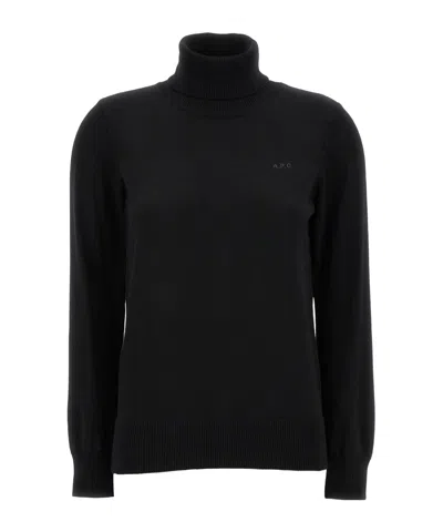 APC A.P.C. LOGO EMBROIDERED TURTLENECK KNIT JUMPER