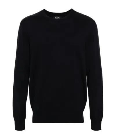 Apc Logo-embroideredfine-knit Jumper In Black