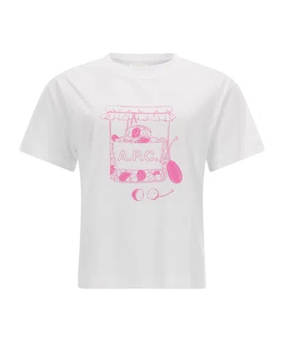 A.p.c. Printed Cotton T-shirts In White