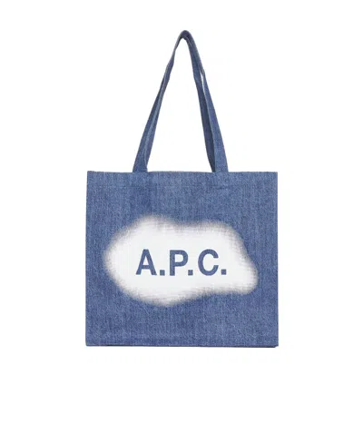 Apc Logo Handbag In Blue