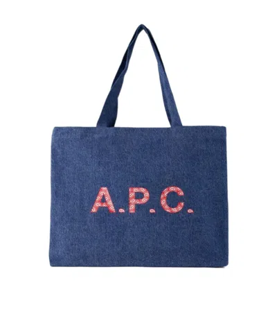 Apc Logo Handbag In Blue