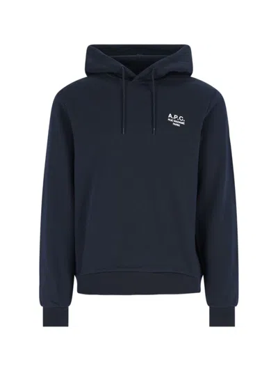 APC LOGO HOODIE - NAVY