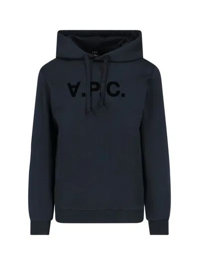 Apc Logo Hoodie In Black