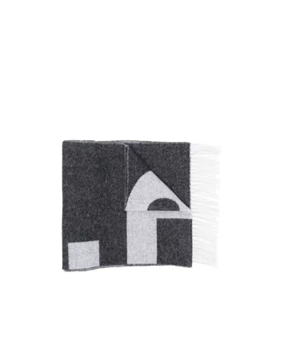 Apc Logo-knit Scarf In Black