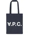 Apc Logo Laure Tote Bag In Blue