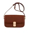 Apc A.p.c. Brown Leather Grace Shoulder Bag In Brown