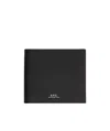 Apc A.p.c. Minimalist Black Aly Wallet With Embossed Logo In Black