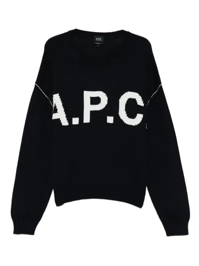 Apc Logo-lettering Sweater In Black
