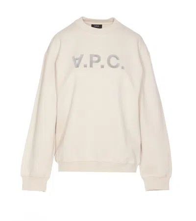 Apc Logo Oversize Sweatshirt A.p.c. In Neutral