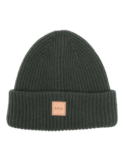 Apc Logo-patch Beanie In Black