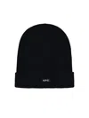 APC A.P.C. LOGO PATCH RIBBED BEANIE