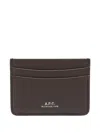 Apc Logo-plaque Cardholder In Brown