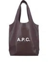 Apc A.p.c. Dark Brown Synthetic Leather Small Ninon Shopping Bag In Brown