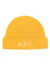 Apc Logo-print Beanie In Yellow