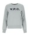 Apc A.p.c. Sweatshirt Crew-neck Logo Print Clothing In Gray