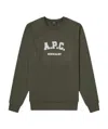 Apc Logo-print Cotton Sweatshirt In Green